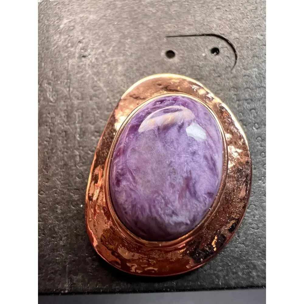 NEW Nate & Etan charoite earrings in rose gold over bronze